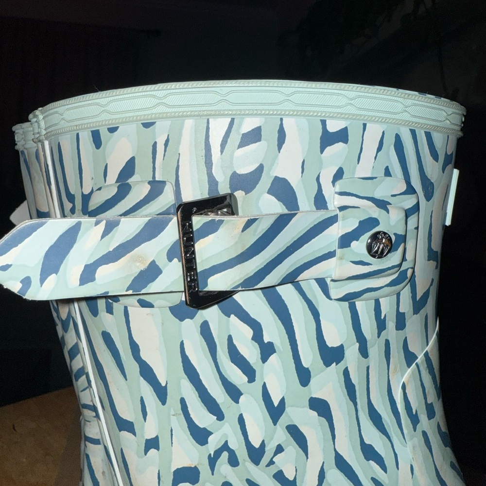 Hunter Blue Zebra Pattern Boots - image 4